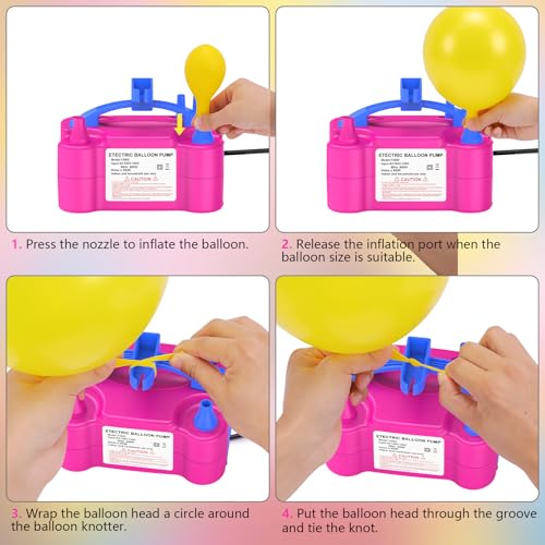 Image of IDAODAN Electric Balloon Pump, Portable Electric Balloon Blower Machine Inflator Air Pump for Party Decorations