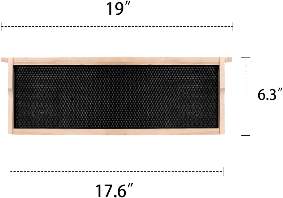 20 Pack Honey Bee Frames with 100% Beeswax Coated Food Grade Foundation Sheets, Complete Unassembled Medium Super Beehive Frames and Foundations - Image 4