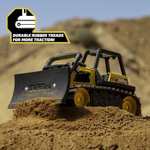 Tonka Steel Classics Bulldozer - Made with Steel & Sturdy Plastic, Yellow Toy Construction Truck, Boys and Girls, Kids, Toddlers, Ages 3+ - Image 7