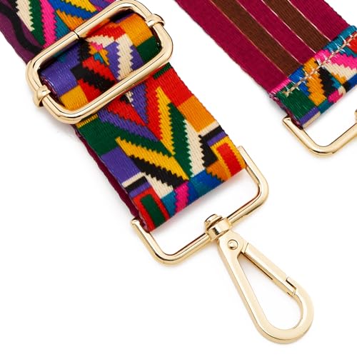 Image of ZOOEASS Wide Shoulder Strap Adjustable Replacement Belt Guitar Style Crossbody Bag Handbag Strap Multicolor Canvas Straps(Wide:1.5in)(Color1)