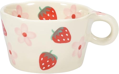 Koythin Taza de café de cerámica, bonita taza creativa impresa a mano para la oficina y el hogar, 6.5 oz6.8 fl oz para café con leche, regalos del