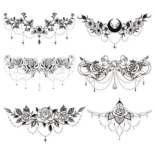 6 Blätter Brust Tattoo Frauen Fake Tattoos...