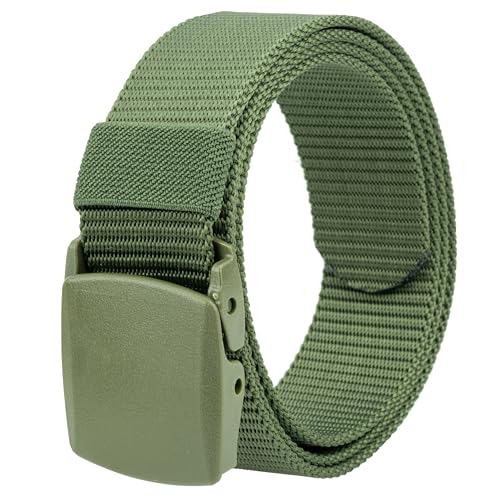 Image of Gelante Tactical Nylon Belts for Men, Work Belt Adjustable Slide Plastic Buckle Web Canvas Belt for Outdoor, Airport friendly