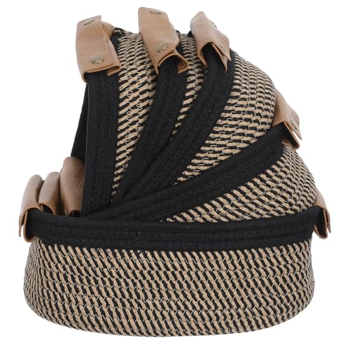 Paniers tressés en coton SHINEOFI avec poignées en cuir pour un rangement chic