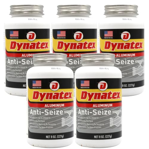 Image of Dynatex Aluminum Anti-Seize 8 oz Can - General Purpose, Prevents Galling Seizing Corrosion, High Heat & Pressure Resistant, Aluminum & Graphite (5-Pack)