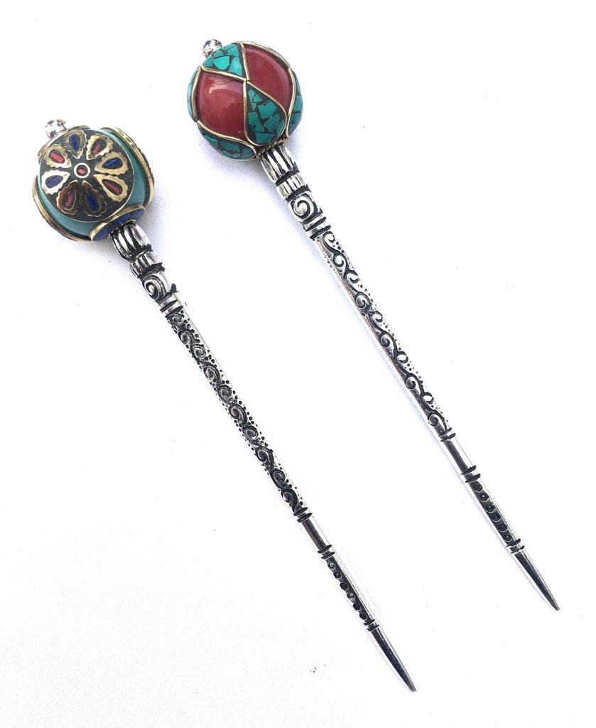 Triply9 Oxodise Metal hair stick with Handicraft pearl (Pack of 2) (18cm) (Multicolor) (B0BC5VT35F) Amazon Price History, Amazon Price Tracker