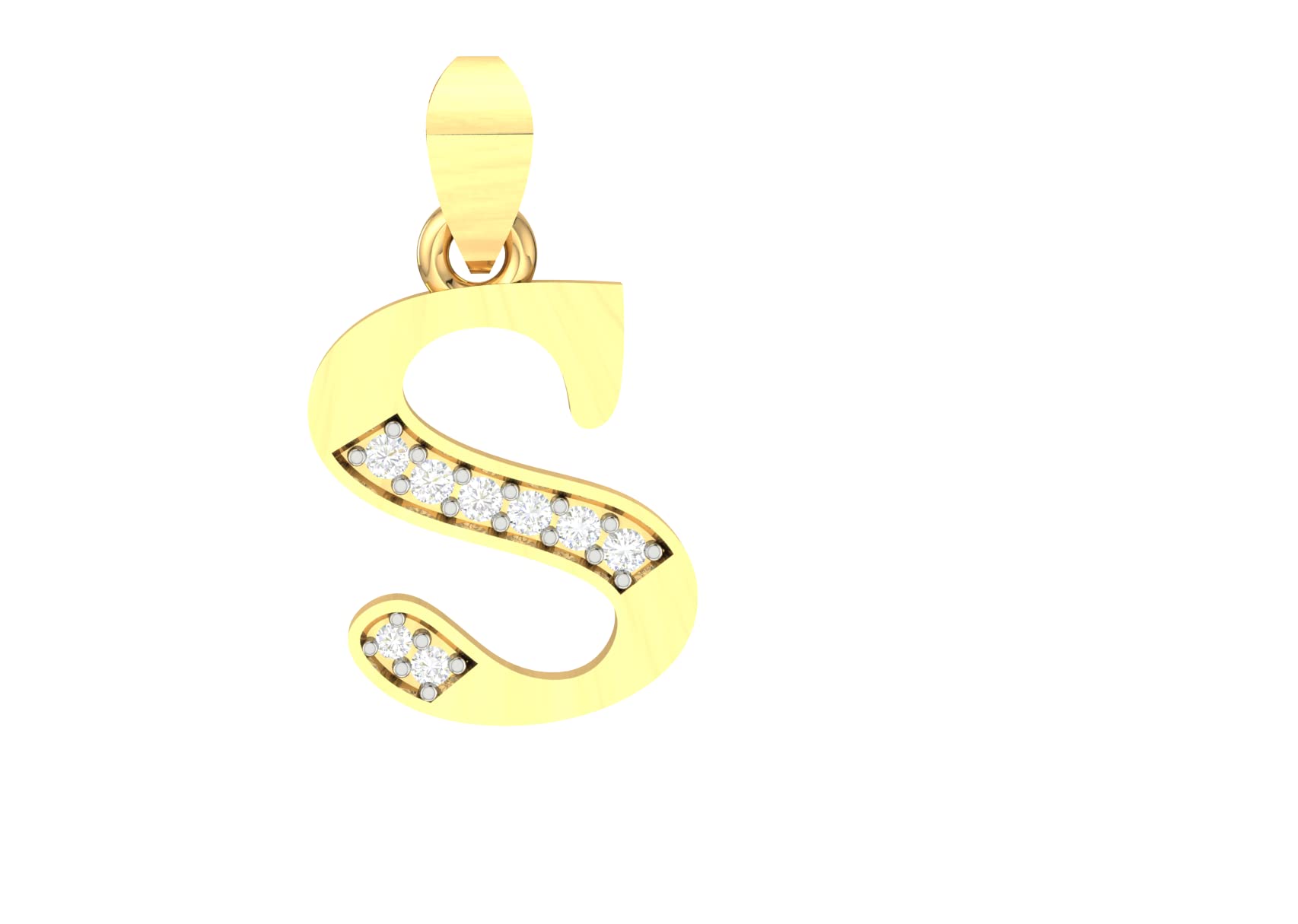 SPARKLEJewels Diamond Pendant S Letter for Ladies/Women's, 14 Karat Hallmarked Gold Pendant IGI Certified Diamond, BIS Hallmarked Gold