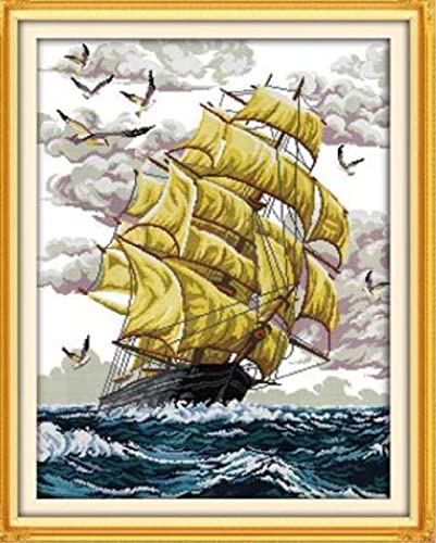 Peinture au diamant 5D voilier pour créer une décoration marine dans votre salon