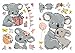 dekodino® Adesivo murale Pastello Koala famiglia di orsi deco