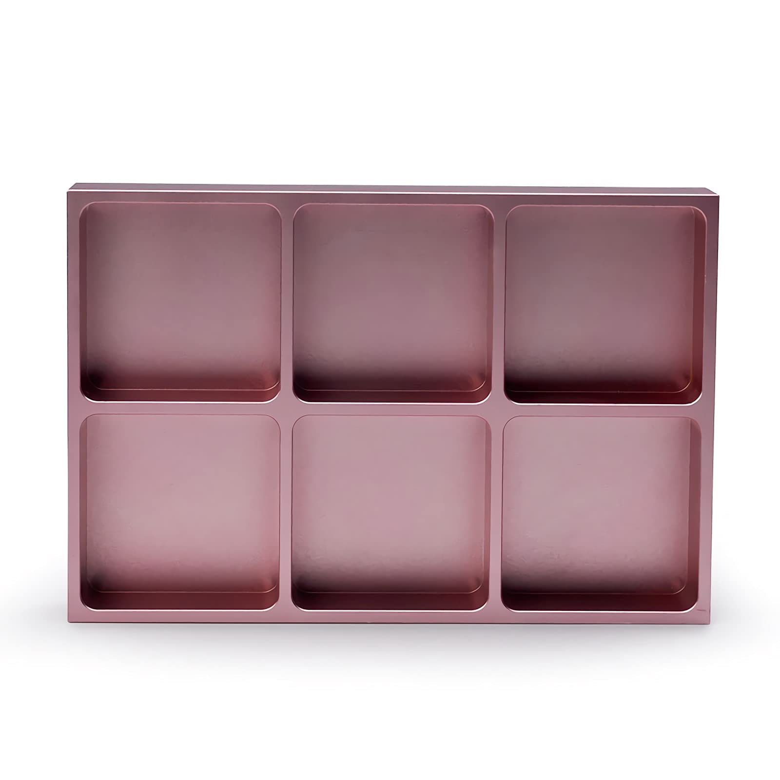 Tyuhduyur One Color 6 Grid Jewelry Box, Display Case Organizer, 8X5 Inch Stand, Necklace, Bracelet, Ring, Storage Tray, Jewelry Holder ( 1 Piece)