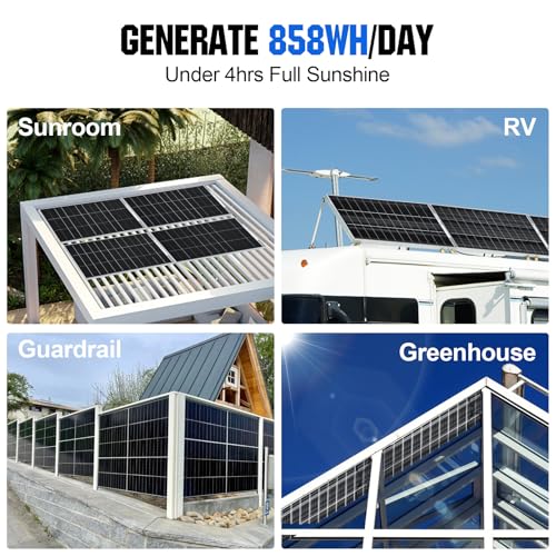 ECO-WORTHY Bifacial 195 Watt 12 Volt Solar Panel 12BB Monocrystalline ...