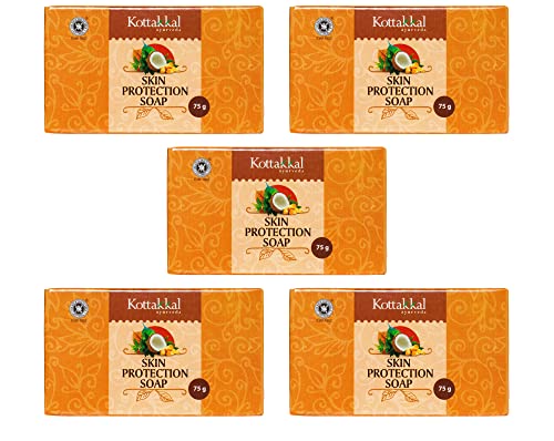 Image of Kottakkal ayurveda Skin Protection Soap - 75 gm, With Natural Ingredients (Pack of 5)