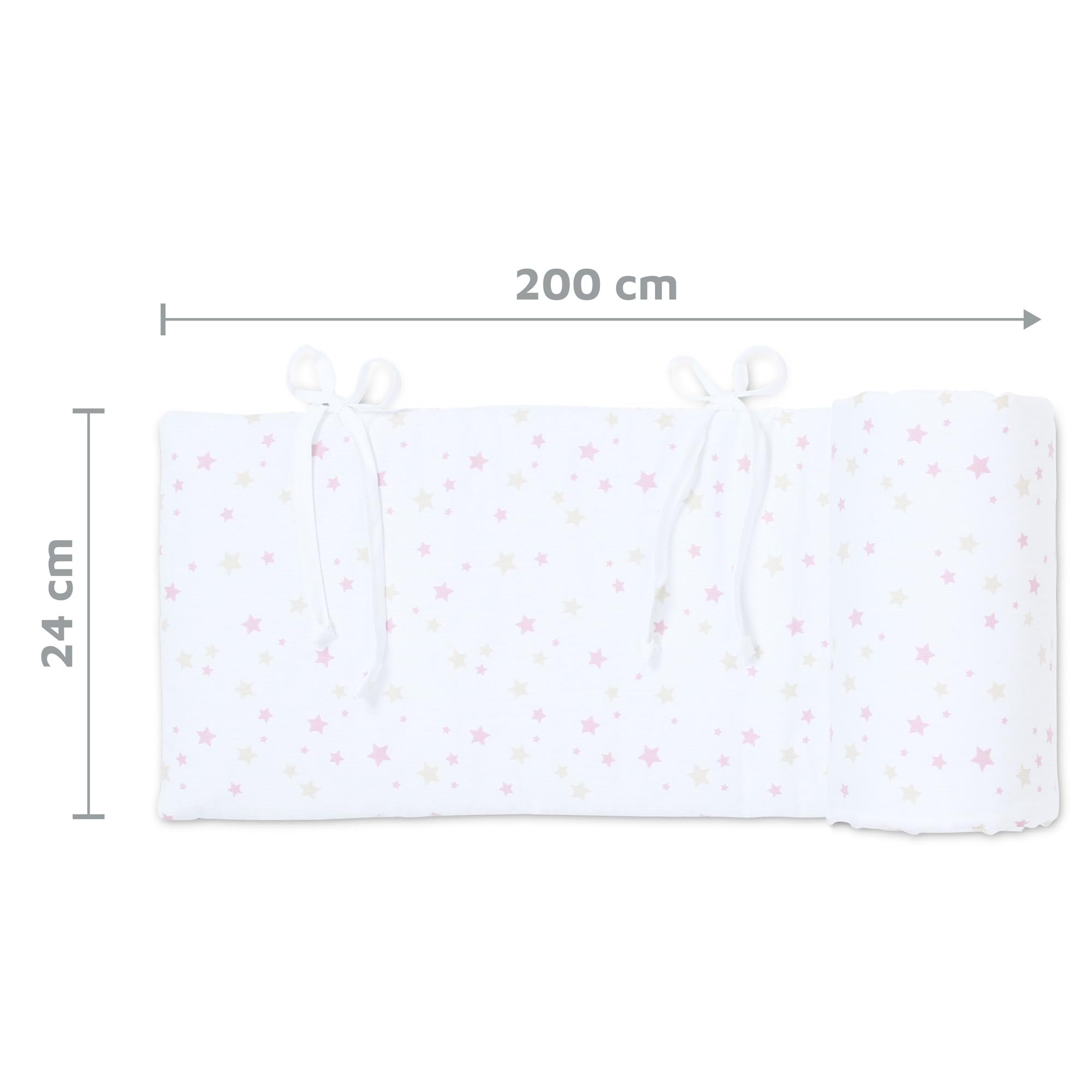 babybay Paracolpi in piqué adatto per modello Boxspring XXL, bianco mix di stelle sabbia/bacca