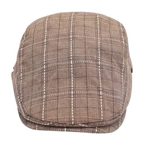 Image of ZLYC Men Cotton Flat Cap Summer Scally Ivy Gatsby Newsboy Beret Driver Cabbie Hunting Hat