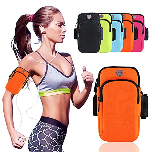 Image of Sunkizzrs Armband for Running - 6.8 Inch Waterproof Washable Mobile Holder Arm Band for Fitness Gym Outdoor Sports, Armband for iPhone /Vivo /Oppo /Samsung /Sony /Motorola /Xiaomi Redmi (Orange)