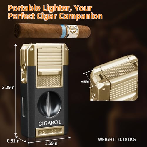 Encendedor de Mecha para Cigarro 5 en 1 Dorado miniatura 3