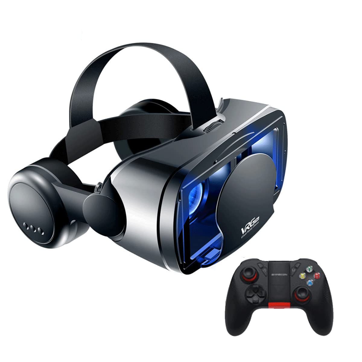 Zestaw słuchawkowy do wirtualnej rzeczywistości z kontrolerem Regulowane okulary 3D VR Zestaw słuchawkowy do wirtualnej rzeczywistości HD Blu-ray Ochrona oczu 5–7 cali dla telefonu/Androida / 379 (