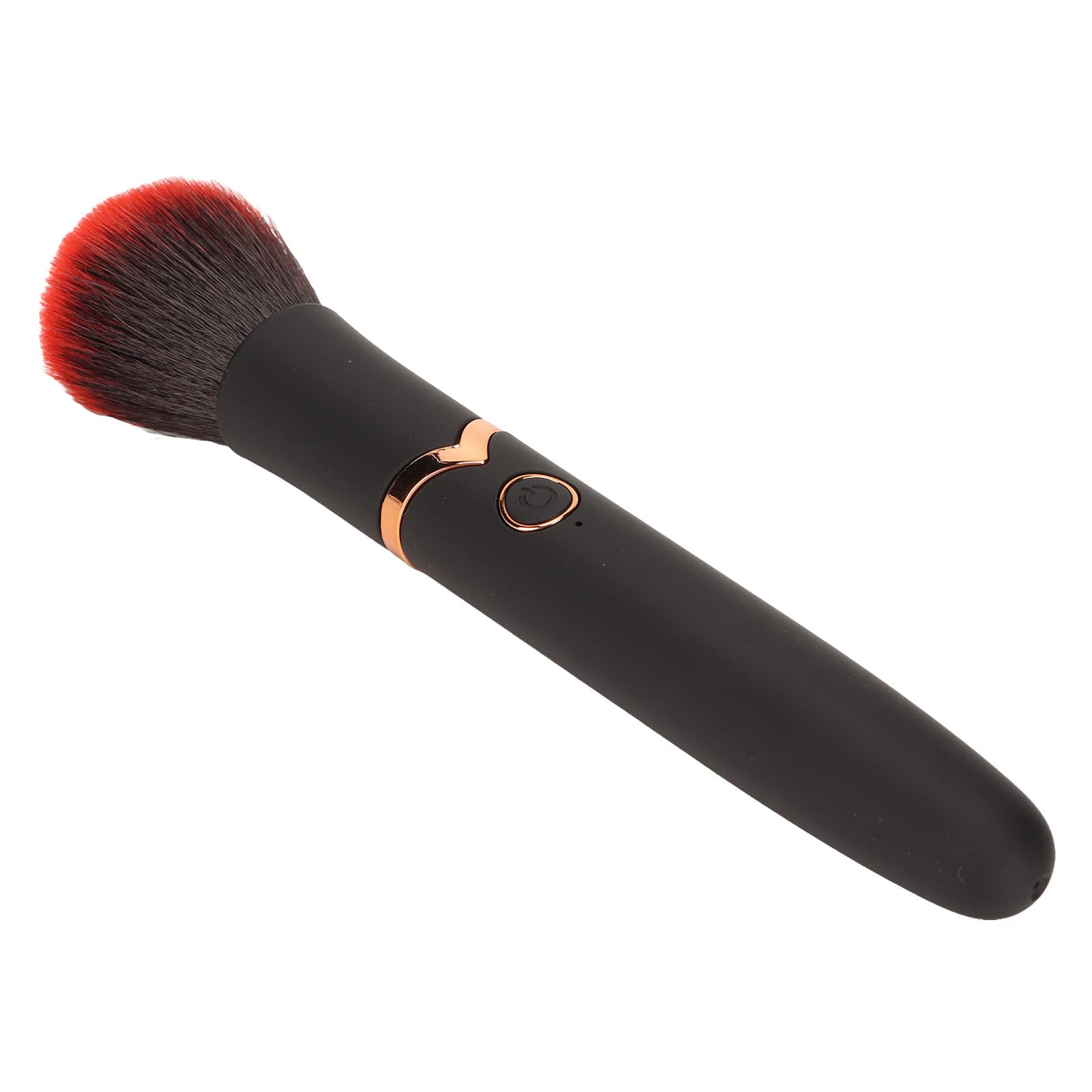 Brosse de maquillage rechargeable, brosse électrique à 10 vitesses pour fond de teint et poudre libre, étanche pour crème liquide (Tête ronde noire)