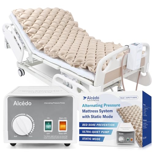 Alcedo Alternating Air Pressure Mattress Pad with Static Mode for Bed Sore and Ulcer Prevention,...