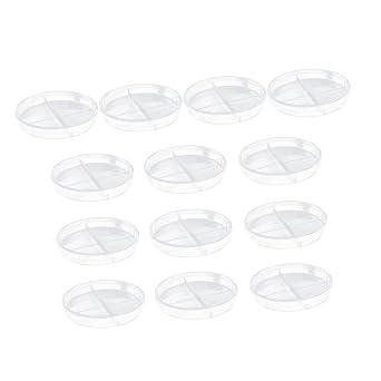 COLLBATH 90mm Portable Science Petri Dishes Divided Sections Lab Use Cell-Culture Dish Set