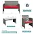 SUNLEI Multi Pieces Outdoor Patio Furniture Sets Conversation Sets Rattan Chair Wicker Set,Glass Table,Outdoor Indoor Use Backyard Porch Garden Poolside (Grey, 4 PCS-Red Cushion)