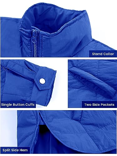 Muchpow Women's Lightweight Down Coat Long Sleeve Full Zipper Oversized Packable Short Puffer Jackets2