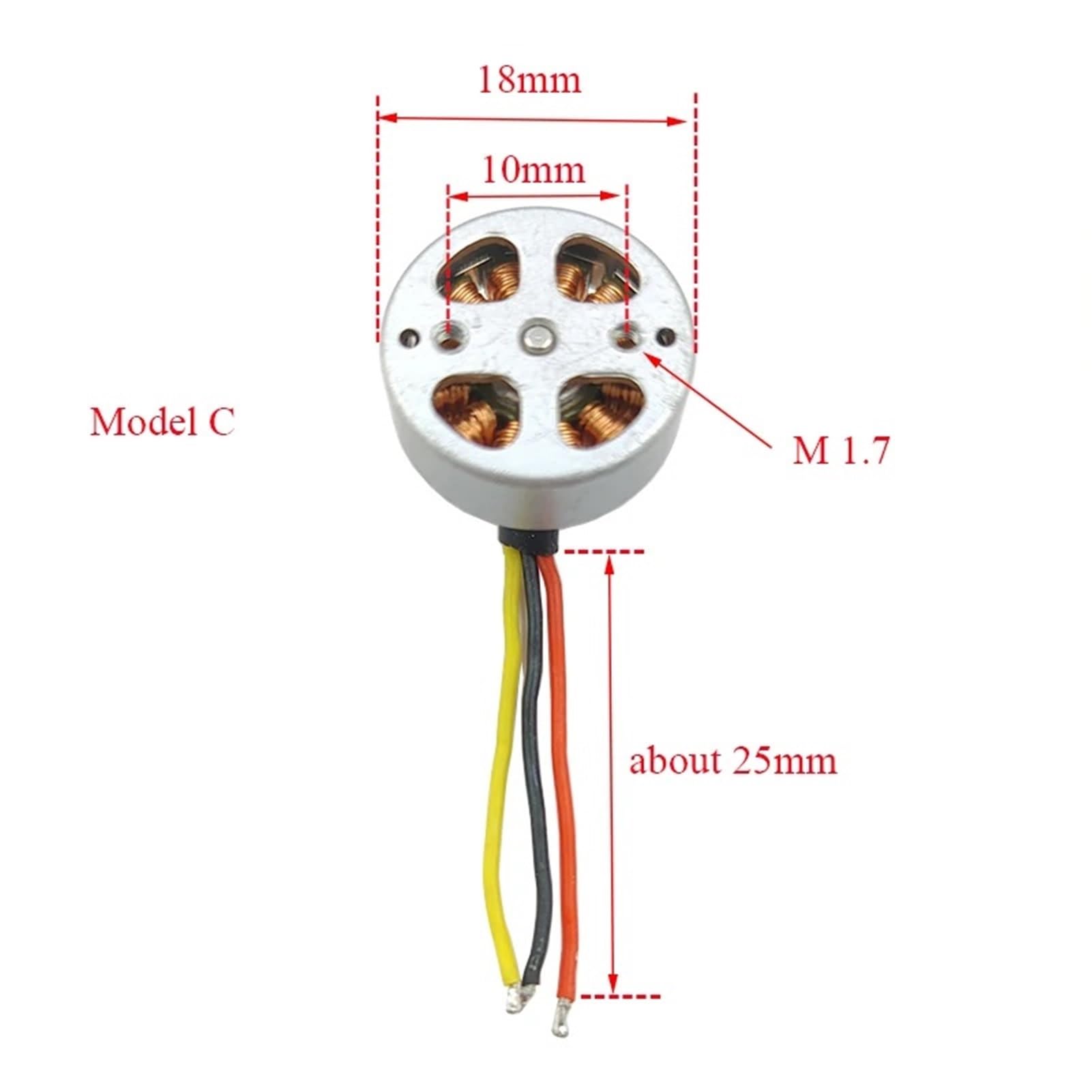 3 pezzi 2500KV Mini 18mm motore brushless ad alta velocità set for RC Drone FPV UAV modello di aeromobile per generatore fai da te(Motor A Propeller)