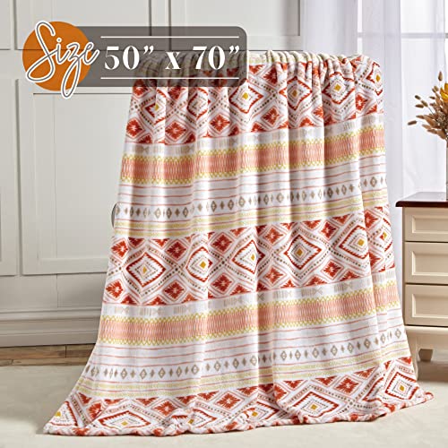 Image of Elegant Comfort Lightweight Printed Throw Blanket- All Season, Ultra Soft, Cozy and Plush- Decorative Throw Blankets, Perfect for Lounging, 50 x 70 inches, Nayati Printed, Throw Blanket