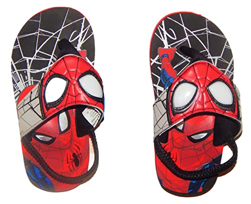 SPIDER-MAN Light-Up Flip Flops Beach Sandals w Lights Toddler s Size 9-10