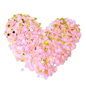 STOBOK 20000stks 1cm Romantische Ronde Confetti voor Bruiloft Party Decoratie benodigdheden (Roze+Licht Geel+Wit+Gouden)
