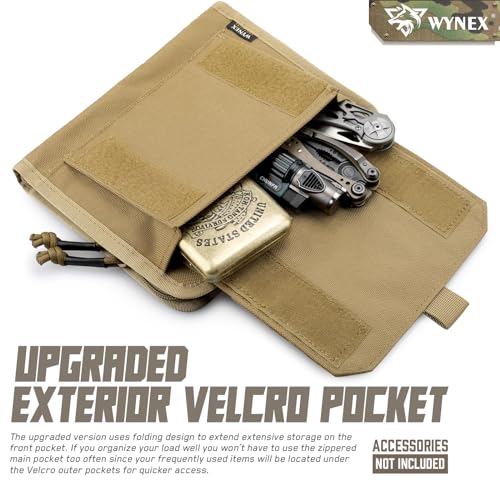 WYNEX Tactical Folding Admin Pouch, Molle Tool Bag of Laser-Cut Design, Utility Organizer EDC Medical Bag Modular Pouches Tactical Attachment Waist Pouch Include U.S Patch - Image 6