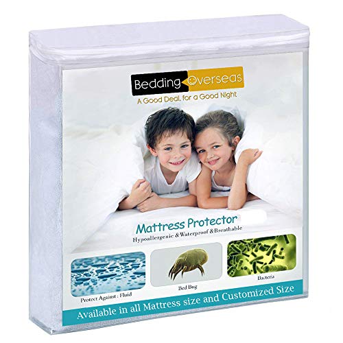 Waterproof Mattress Protector - Fitted Sheet Style Bed Cotton Terry Mattress Cover -100%