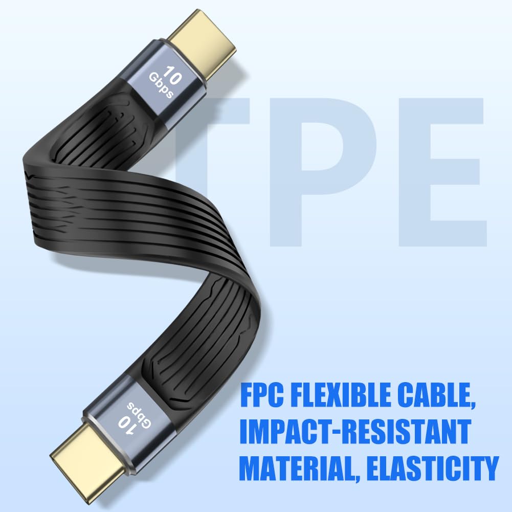 OFFCUP Kabel do szybkiego ładowania, 10 GB, krótki, USB C na USB C, do urządzeń ze złączem typu C, dysków twardych, Samsung Galaxy S7, S8, S9, S10, S20FE, S21, A21, A22, A50, A51, 52, Note8, Note10
