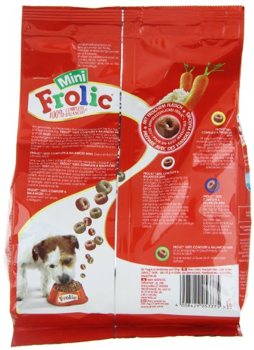 Frolic Hundefutter Trockenfutter für kleine Hunde mit Rind, Karotten und Getreide, 1 Beutel (1 x 1kg)