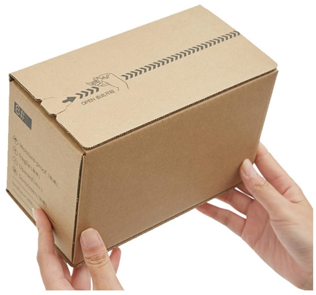 FEMININO Packaging Box Self Sealing 20Pcs Zipper Corrugated Carton Easy Tear Open Cardboard Express Shipping (#8 = L210xW110xH140 mm)