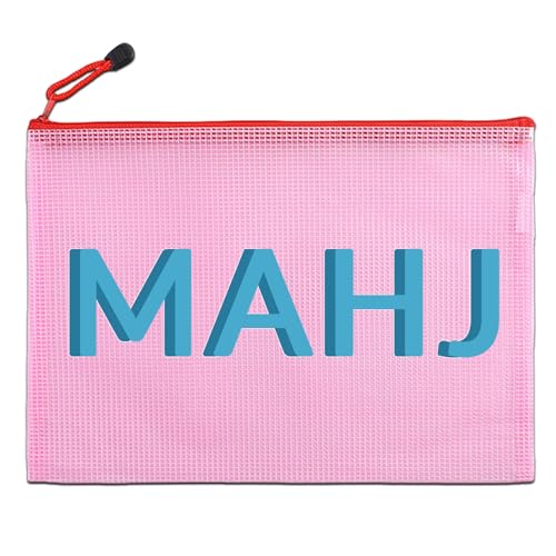 Bolso vacío para fichas Mahjong con cremallera rojo