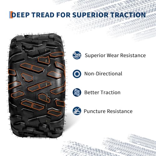 Image of GarveeTech ATV /UTV Tires, Set of 4-26x9-14 Front & 26x11-14 Rear All-Terrain Tires, 6-Ply Tubeless, for Off-Road, Mud, Dirt and Trails