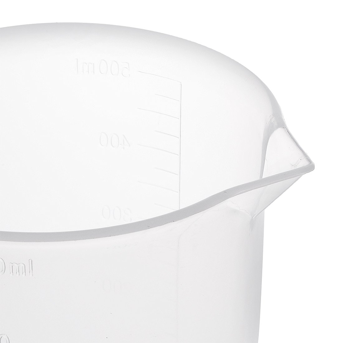 sourcing map 5pcs Béchers gradués en plastique 500ml PP Laboratoire
