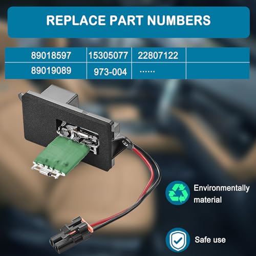 Image of Blower Motor Resistor Kit with Wiring Harness and Connectors Compatible with 1999-2006 Chevy Silverado GMC Sierra 1500 2500 3500 2000-2002 Yukon XL Blower Motor Fan Resistor Replaces#89019089 89018597