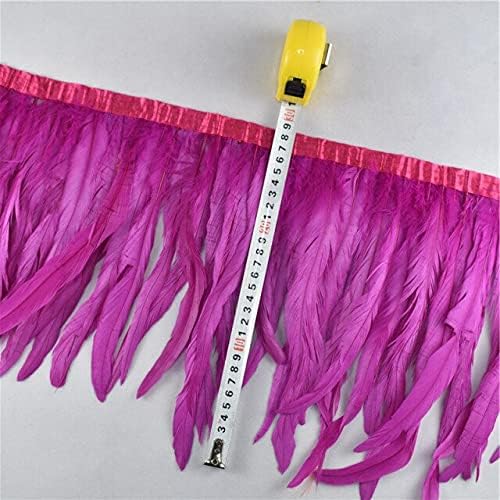 Zamihalaa 1Meters/Lot 25-30cm/10-12" Black Coque Rooster Tail Feather Trim Chicken Ribbon Trims Feathers for Crafts Dress Accessory Plumas