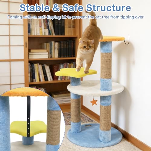 Árbol para Gatos Multinivel de 29 Pulgadas PETSITE Azul miniatura 4