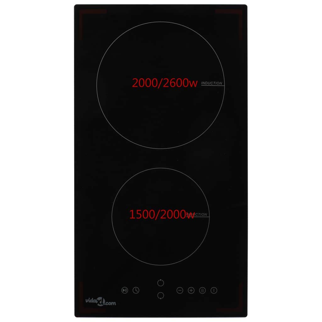 vidaXL Placa de inducción con 2 quemadores control táctil 3500 W