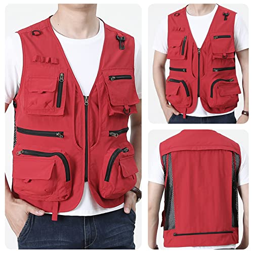 AUBIG Gilet da Esterno da Uomini Gilet Cargo