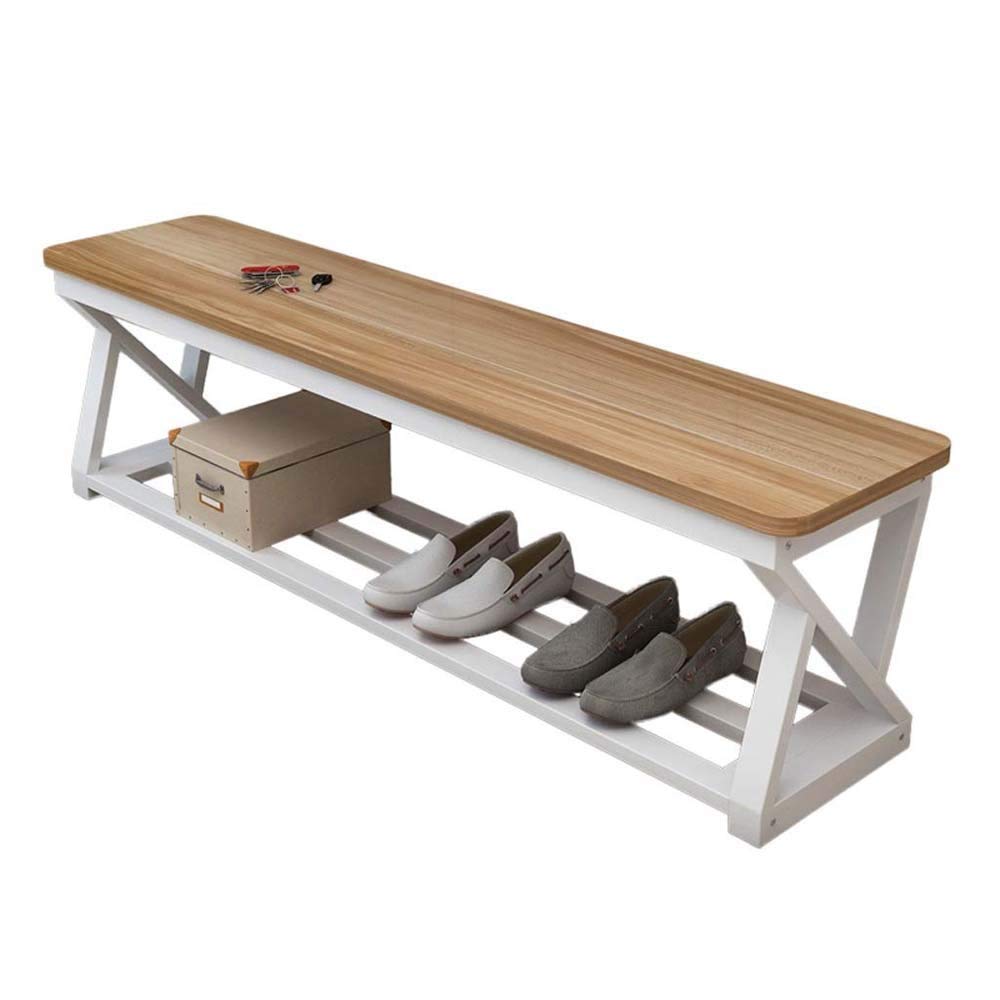 LMCLJJShoe Rack Bench Entryway Upholstered Padded Cushion Bamboo Storage Seat Free Standing for Hallway Bedroom Living Room
