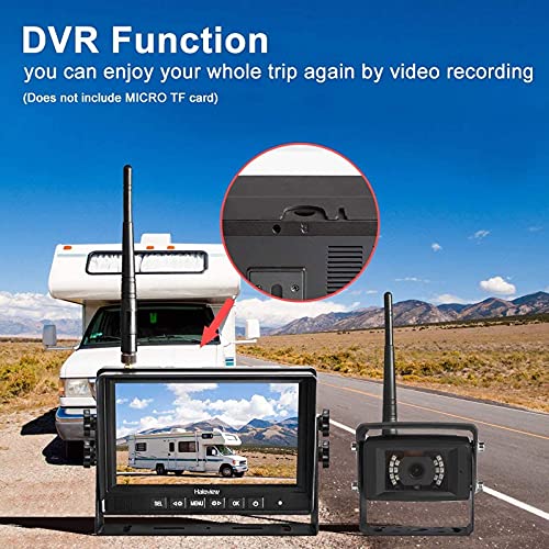 Haloview MC7108 Wireless RV Backup Camera System 7” Monitor Built in DVR Rear View Camera with