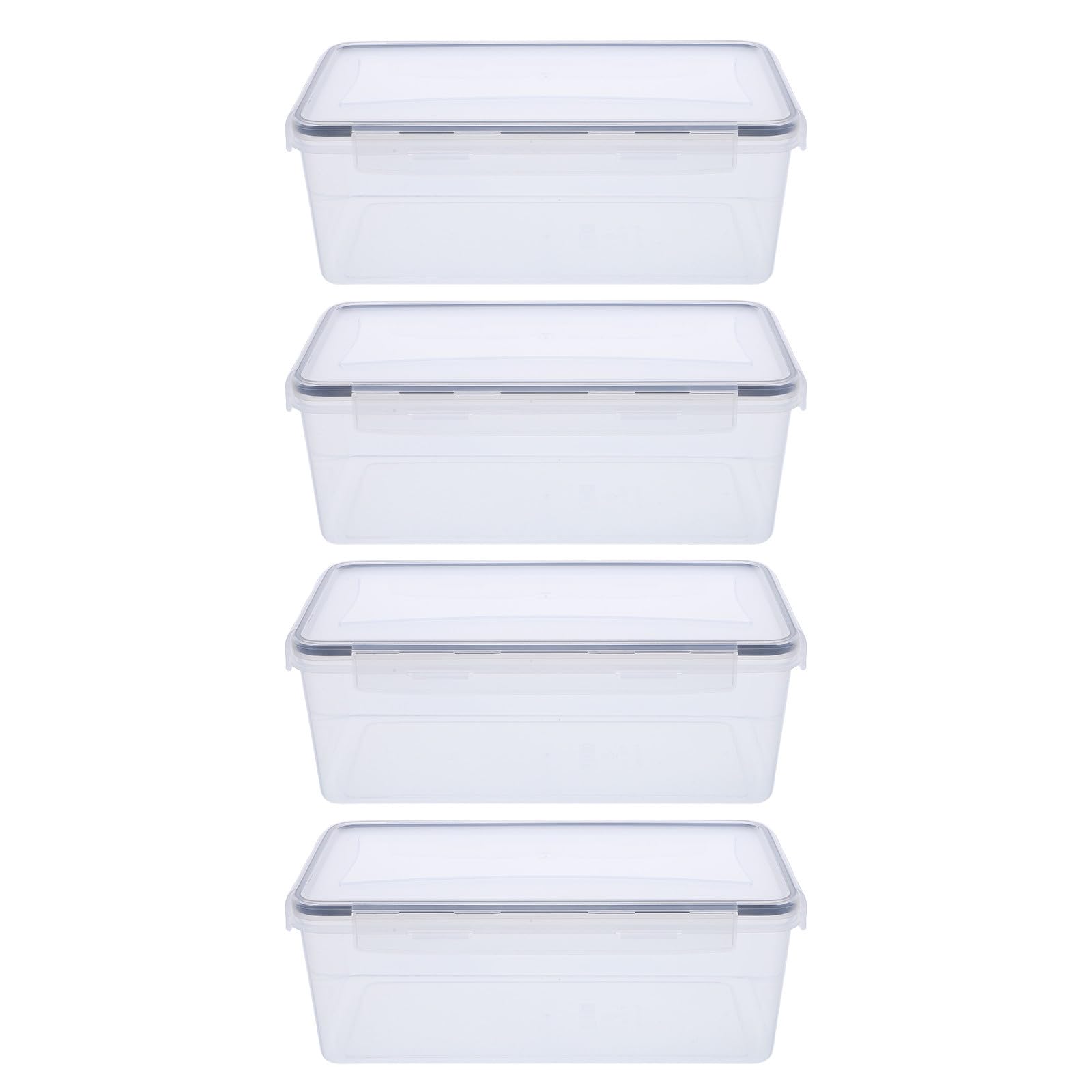 Recipiente Hermético de Cocina 3,2 L en Pp Transparente, 4 Unidades