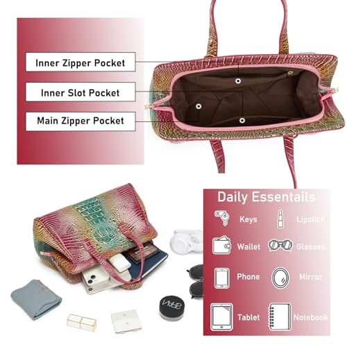 Image of Makcr Joacbv Women Fashion Crocodile Print Handbag Shoulder Satchel Top Handle Crossbody Bag