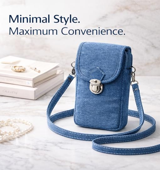 Image of Women Mini Crossbody Mobile Sling Bag - Stylish Small Shoulder Purse with Flap Lock, Adjustable Strap,Lightweight Travel Phone Pouch for Daily Use.