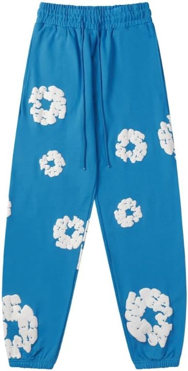 Y2k Men's and Women's Loose Bubble Printed Sports Pants Couple Straight Drawstring Hip Hop Casual Pants