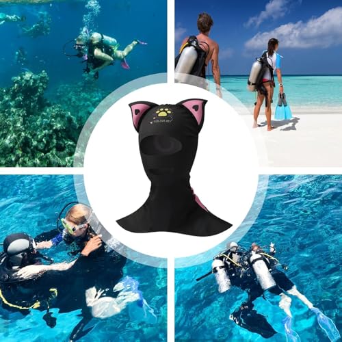 Capucha de buceo para animales evita agua en orejas de gatos nadadores 4
